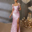 Sparkly Pink Spaghetti Strap Mermaid Long Prom Dress Ideas, Evening Party Dresses,WGP1900