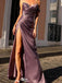 Sexy Purple Sweetheart Sleeveless Mermaid Side Slit Long Prom Dress Ideas, Evening Party Dresses , WGP1892