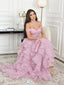 Elegant Pink Off-Shoulder Sleeveless A-Line Long Prom Dress Ideas, Evening Party Dresses , WGP1885