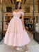 Elegant Pink A-Line Off-shoulder Popular Long Evening Dresses, Formal Dresses, Birthday Party, WGP566