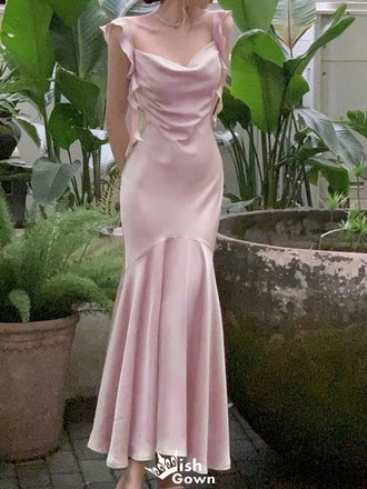 Elegant Spaghetii Strap Mermaid Long Prom Dress Ideas, Evening Party Dresses,WGP1817