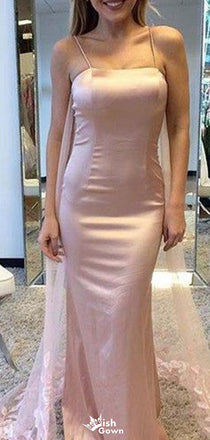 Elegant Spaghetii Strap Mermaid Long Prom Dress Ideas, Evening Party Dresses,WGP1825