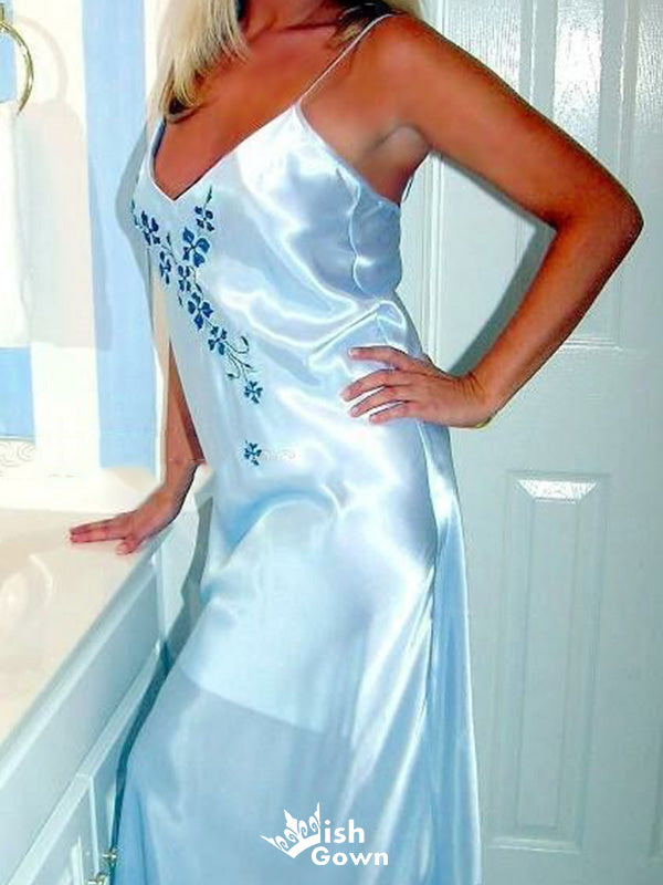 Casual Spaghetii Strap A-line Long Prom Dress Ideas, Evening Party Dresses,WGP1841