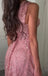 Sparkly Pink Halter A-Line Long Prom Dress Ideas, Evening Party Dresses,WGP1946