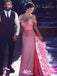 Elegant Pink Off-Shoulder Mermaid Long Prom Dress Ideas, Evening Party Dresses,WGP1772