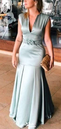 Elegant V-neck Mermaid Long Prom Dress Ideas, Evening Party Dresses,WGP1848