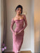 Sexy Pink Long Sleeve Lace Mermaid Long Prom Dress Ideas, Evening Party Dresses,WGP1736