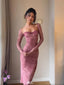 Sexy Pink Long Sleeve Lace Mermaid Long Prom Dress Ideas, Evening Party Dresses,WGP1736