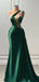 Elegant Green One-Shoulder Mermaid Long Prom Dress Ideas, Evening Party Dresses ,WGP1873