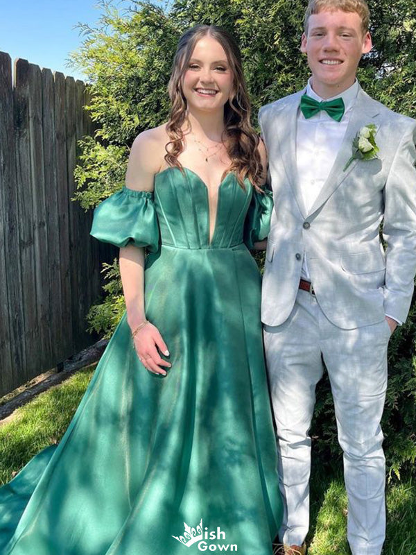 Formal Sweetheart Strapless Notched A-line Long Prom Dress Ideas, Evening Party Dresses,WGP1200