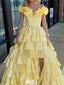 Elegant Off-shoulder A-line Long Prom Dress Ideas, Evening Party Dresses,WGP1210