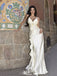 Elegant White Spaghetti Strap Mermaid Floral Long Prom Dress Ideas, Evening Party Dresses,WGP1701