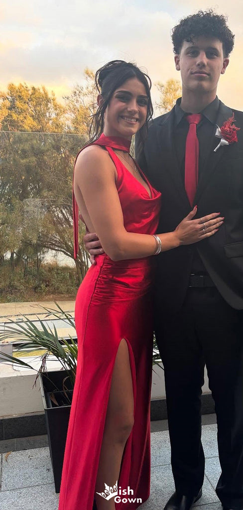 Sexy V-neck Backless Mermaid Long Prom Dress Ideas, Evening Party Dresses,WGP1253