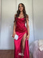 Gorgeous Red Sweetheart Mermaid Side Slit Long Prom Dress Ideas, Evening Party Dresses,WGP1858
