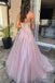 Elegant Pink Sweetheart Sleeveless A-Line Long Prom Dress Ideas, Evening Party Dresses , WGP1904