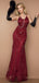 Sexy Red Spaghetti Strap Mermaid Long Prom Dress Ideas, Evening Party Dresses,WGP1642