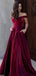 Gorgeous Red Off-Shoulder Sleeveless A-Line Long Prom Dress Ideas, Evening Party Dresses , WGP1905