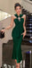 Elegant Green V-Neck Sleeveless Mermaid  Long Prom Dress Ideas, Evening Party Dresses , WGP1568