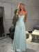 Elegant Green Off-Shoulder A-Line Long Prom Dress Ideas, Evening Party Dresses, WGP1585