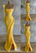Sexy Yellow Mermaid Long Party Dress Prom Dresses,Evening Dress Online, WGP926