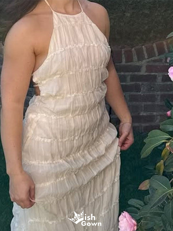 Casual Halter Mermaid Long Prom Dress Ideas, Evening Party Dresses,WGP1329