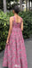 Casual Spaghetti Strap A-line Unique Long Prom Dress Ideas, Evening Party Dresses,WGP1335