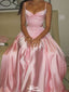 Elegant Spaghetti Strap A-line Unique Long Prom Dress Ideas, Evening Party Dresses,WGP1348