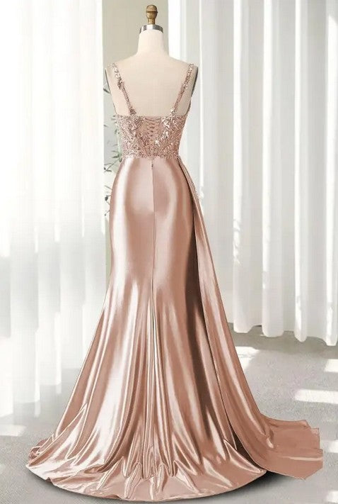 Sexy Spaghetti Strap Sleeveless Lace Mermaid Long Prom Dress Ideas, Evening Party Dresses , WGP1898