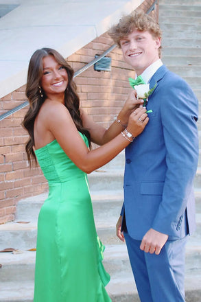 Elegant Green Sweetheart High Low Mermaid Long Prom Dress Ideas, Evening Party Dresses,WGP1677