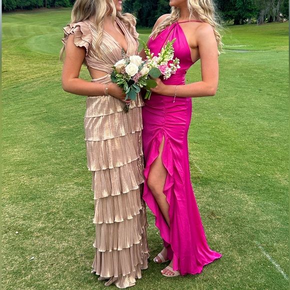 Elegant Champagne V-Neck Mermaid Long Prom Dress Ideas, Evening Party Dresses,WGP1843