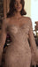 Shiny Gold Long Sleeve Mermaid Lace Applique Long Prom Dress Ideas, Evening Party Dresses,WGP1686
