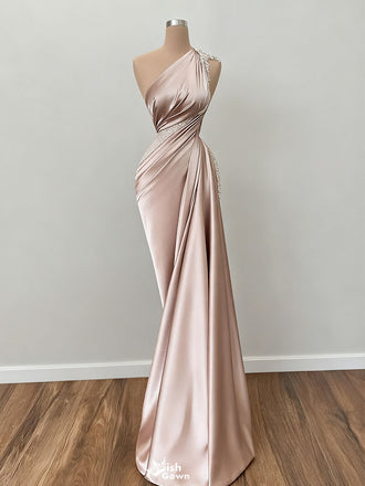 Elegant One-Shoulder Sleeveless Mermaid Long Prom Dress Ideas, Evening Party Dresses , WGP1894