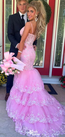 Gorgeous Spaghetti Strap V-neck Notched Mermaid Long Prom Dress Ideas, Evening Party Dresses,WGP1372
