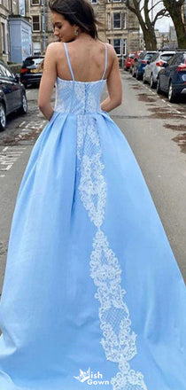 Gorgeous Sweetheart Spaghetti Strap A-line Long Prom Dress Ideas, Evening Party Dresses,WGP1387