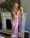 Sexy Plunging Light Pink Mermaid Long Party Dress Prom Dresses, WGP971