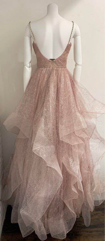 Gorgeous Pink Spaghetti Strap Sleeveless A-Line Long Prom Dress Ideas, Evening Party Dresses , WGP1887