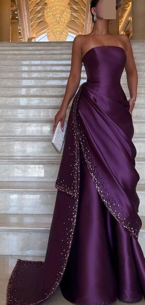 Gorgeous Purple Sweetheart A-Line Long Prom Dress Ideas, Evening Party Dresses, WGP1588