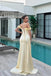 Elegant Yellow Floral Off-Shoulder Mermaid Long Prom Dress Ideas, Evening Party Dresses ,WGP1605