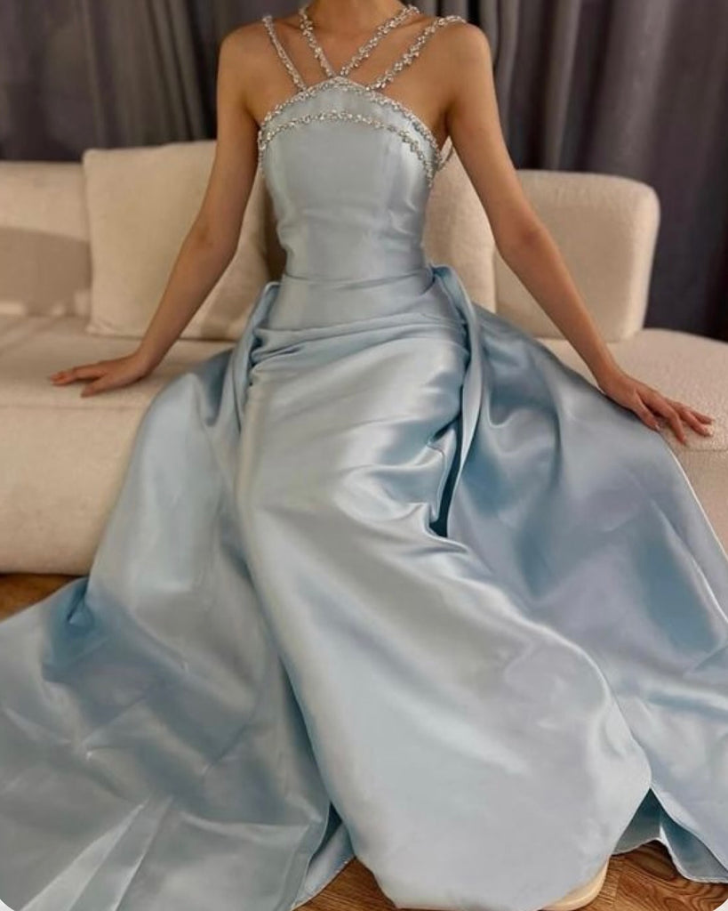 Unique Blue V-Neck Mermaid Long Prom Dress Ideas, Evening Party Dresses,WGP1778