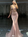 Shiny Pink Sweetheart Sleeveless Mermaid Long Prom Dress Ideas, Evening Party Dresses , WGP1895