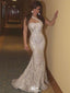 Sparkly White One-Shoulder Mermaid Long Prom Dress Ideas, Evening Party Dresses,WGP1884