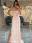 Elegant Pink Spaghetti Strap Sleeveless Mermaid Long Prom Dress Ideas, Evening Party Dresses , WGP1899