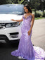 Sexy Sweetheart Lavender Applique Mermaid Long Prom Dress Ideas, Evening Party Dresses,WGP1600