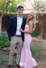Gorgeous Spaghetti Straps Light Pink Satin Mermaid Long Prom Dresses ,WGP1052