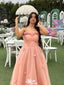 Elegant Strapless Sweetheart A-line Long Prom Dress Ideas, Evening Party Dresses,WGP1508