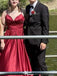 Elegant Spaghetti Strap V-neck A-line Long Prom Dress Ideas, Evening Party Dresses,WGP1514