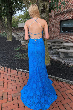 Sexy Royal Blue Mermaid Halter Sleeveless Long Maxi Prom Gowns,Evening Dresses,WGP348