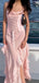 Popular Pink Spaghetti Strap Mermaid Long Prom Dress Ideas, Evening Party Dresses,WGP1863