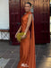 Elegant Orange Halter Mermaid Long Prom Dress Ideas, Evening Party Dresses,WGP1838