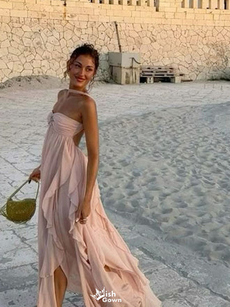 Elegant Pink Sweetheart A-Line Long Prom Dress Ideas, Evening Party Dresses,WGP1653